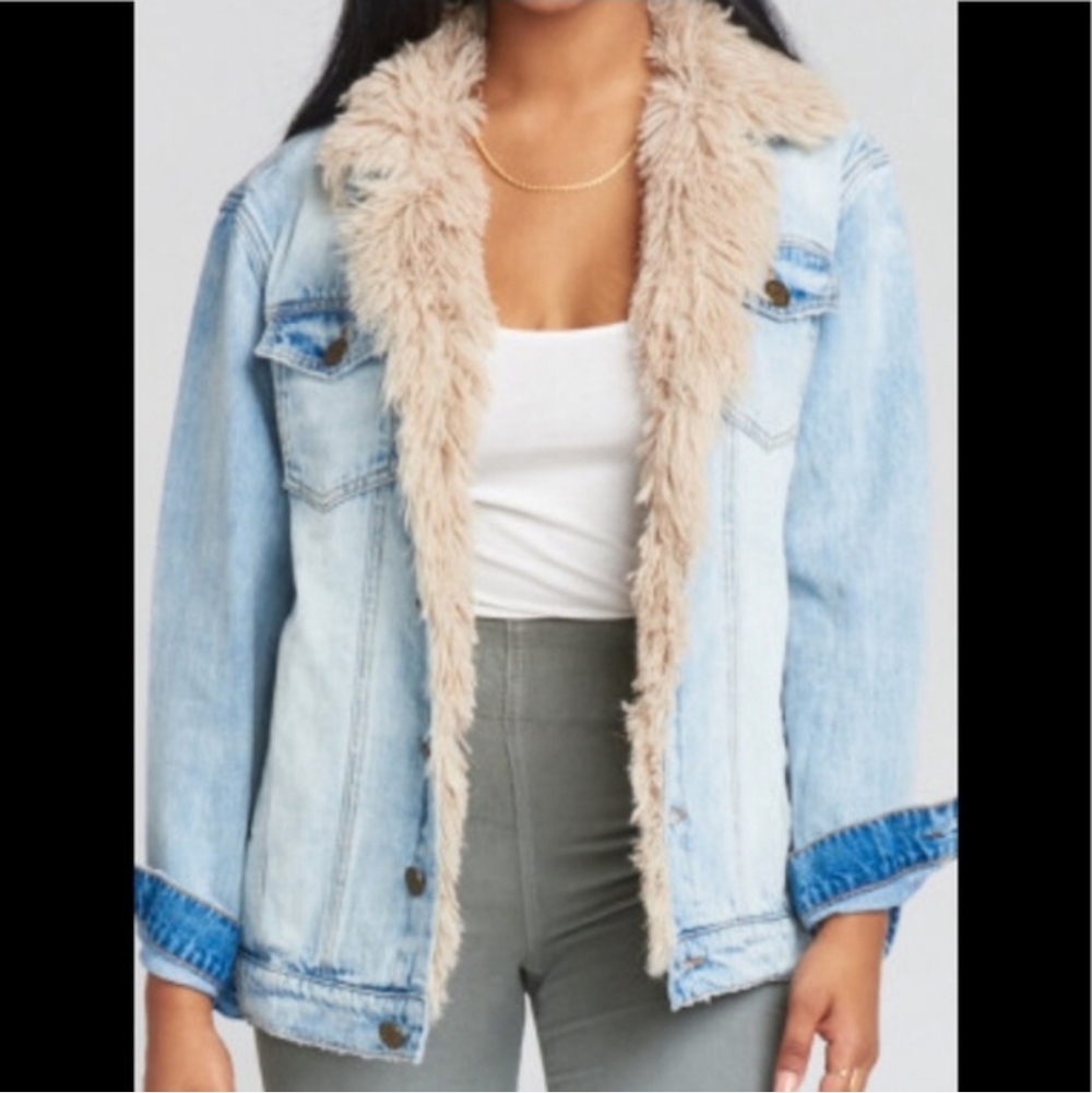 Show Me Your Mumu Durado Fur Lined denim Jacket
